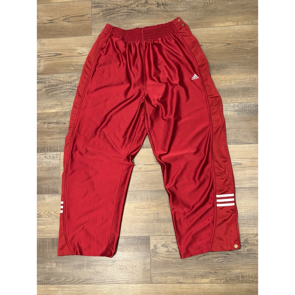 Adidas Vintage 04 Y2K Snap Track Pants Red flashy Tear Away Mens Basketball Lg